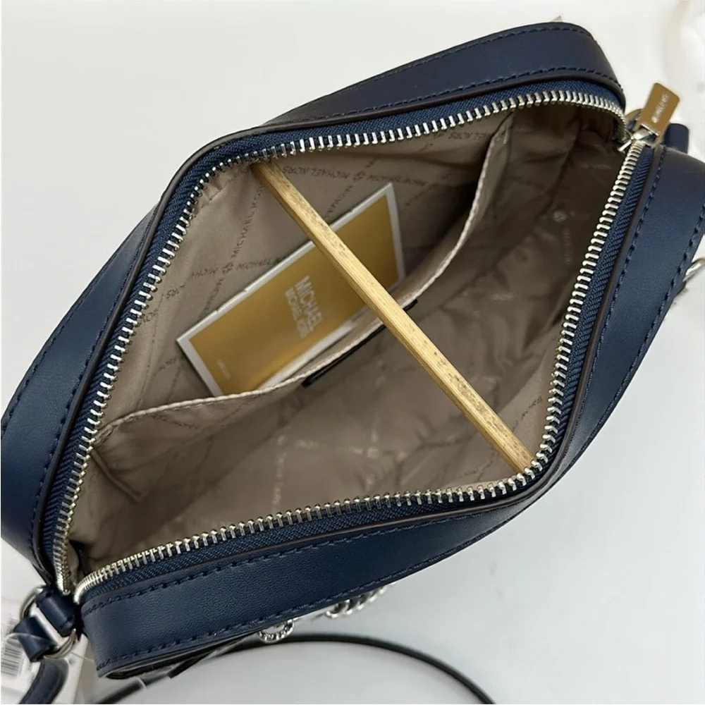 Michael Kors Jet Set Large Ombré Signature Logo East West Crossbody Navy color - Picture 10 of 13